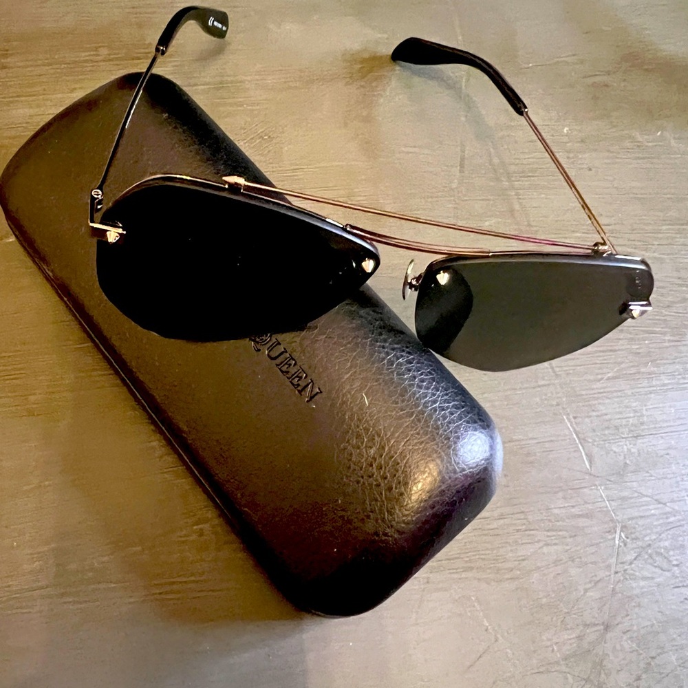 Alexander McQueen Black Sunglasses with Case